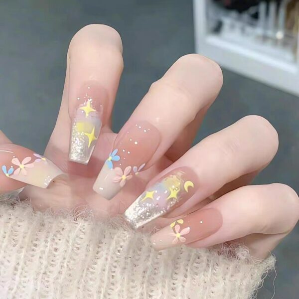 New Year Star Armor Nail Art